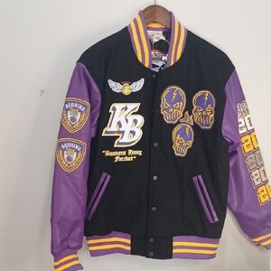Kobe Bryant Black and Purple Varsity Jacket